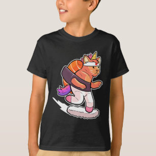Surfer-Einhorn-Surfing-Sushi-Katze-Anime-Figur Sea T-Shirt
