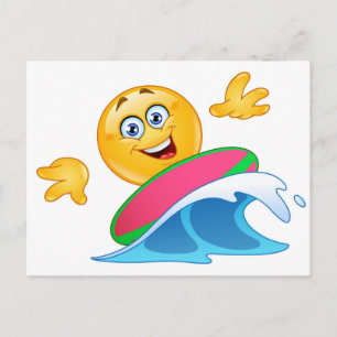 Surfer-Emoji Postkarte