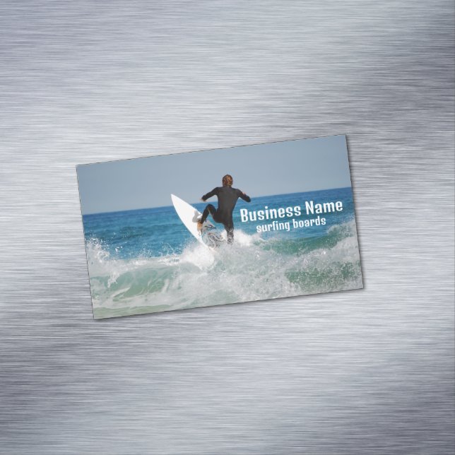 Surfer en mer. Carte de visite personnalisable (In Situ)