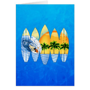 Surfer et planches de surf