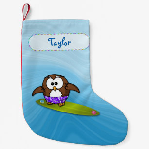 Surfer-Eule-Weihnachtsstrumpf Kleiner Weihnachtsstrumpf