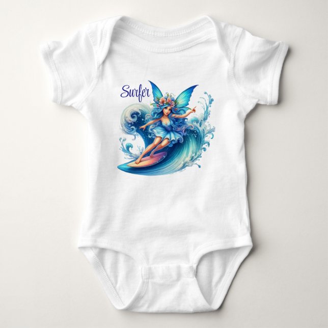 Surfer Fairy Baby Strampler (Vorderseite)