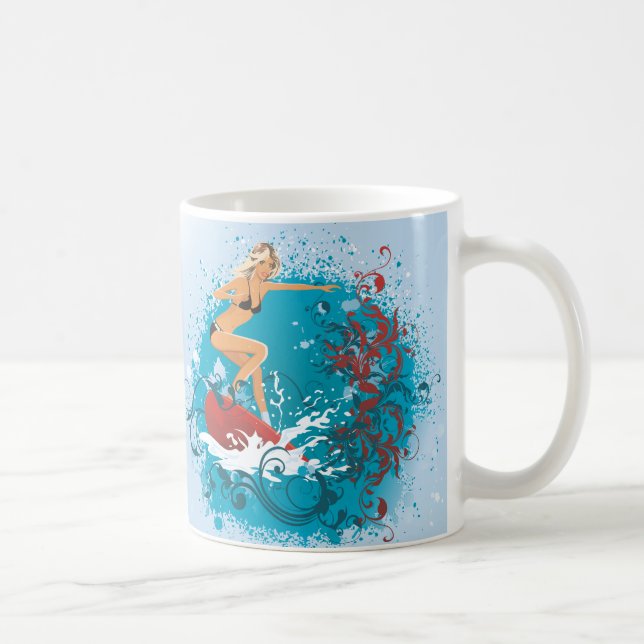 Surfer Girl 1 Tasse (Rechts)