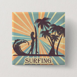 Surfer Girl Button