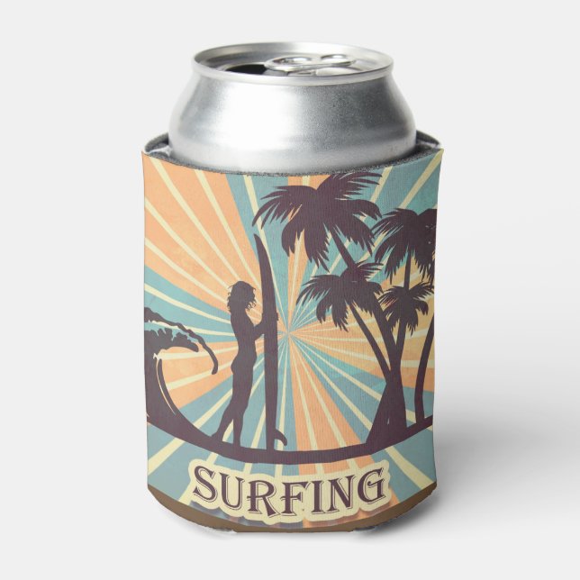Surfer Girl Can Cooler Dosenkühler (Kanne Vorderseite)