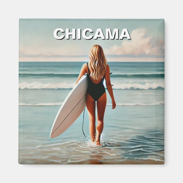 Surfer Girl Chicama Peru Magnet (Vorne)