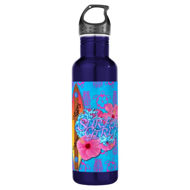 Surfer Girl Edelstahlflasche (Vorderseite)