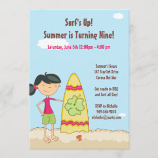 Surfer Girl Geburtstagsparty Einladung