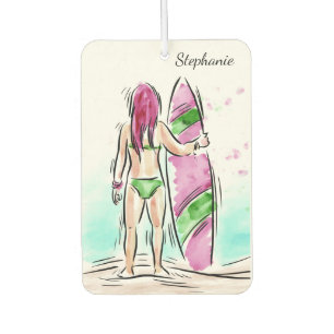 Surfer Girl individuelle Name Lufterfrischer