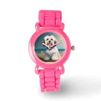 Surfer Girl Maltese Terrier Dog eWatch Armbanduhr