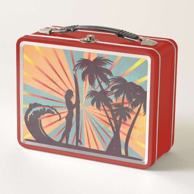 Surfer Girl Metal Lunch Box (Vorderseite)