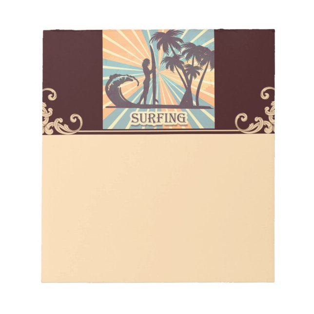 Surfer Girl Notizblock (Vorderseite)