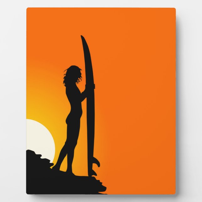 Surfer Girl Plaque Fotoplatte (Vorderseite)