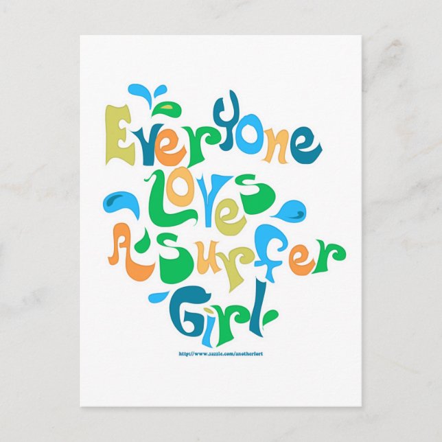 Surfer Girl Postkarte (Vorderseite)
