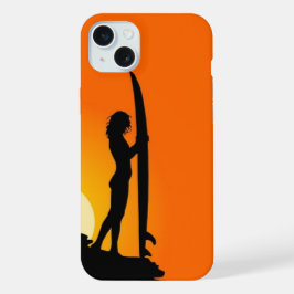 Surfer Girl Sunset iPhone 15 Plus Hülle