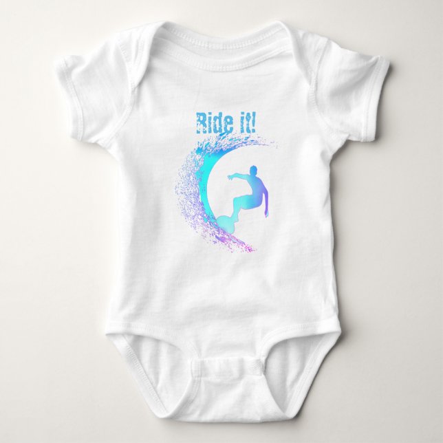 Surfer Graffiti Style Baby Strampler (Vorderseite)