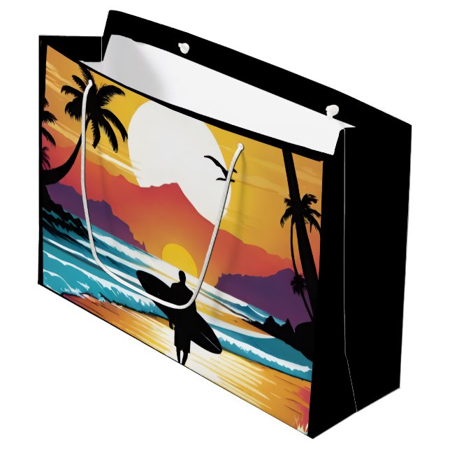 Surfer Große Geschenktüte (Vorderseite Schrägansicht)