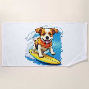 Surfer Hund Strandtuch