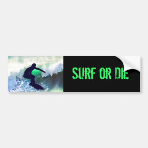 Surfer in der großen Welle Autoaufkleber