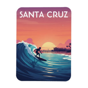 Surfer in Santa Cruz Kalifornien Reise Magnet