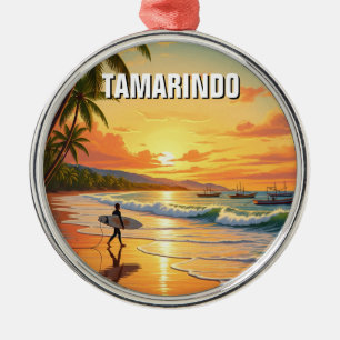 Surfer in Tamarindo Costa Rica Ornament Aus Metall