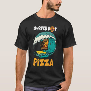 Surfer Junge für wen Liebe surfen und Pizzas Sum e T-Shirt