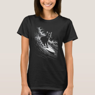 Surfer-Katze-Shirt - Lustige Katze surft auf einer T-Shirt