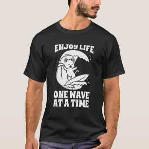 Surfer Katze Surfbrett Wellen Surfrider Katze Surf T-Shirt