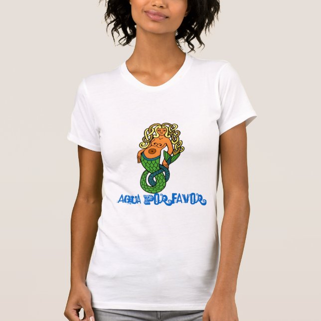 Surfer-Mädchen-Meerjungfrau-Shirt T-Shirt (Vorderseite)