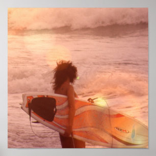 Surfer-Mädchen-Plakat-Druck Poster