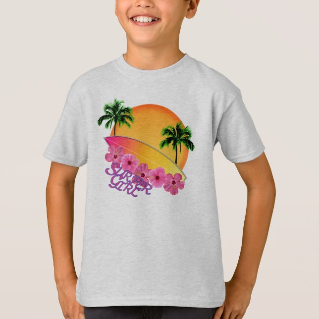 Surfer-Mädchen T-Shirt (Vorderseite)