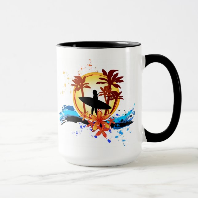 Surfer-Mädchen-Tasse Tasse (Rechts)
