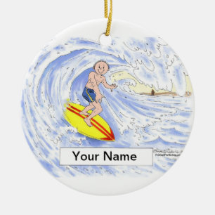 Surfer - Mann Keramikornament