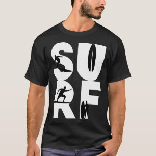 Surfer mit Surfboards in Surf Wave Rider und Idee T-Shirt