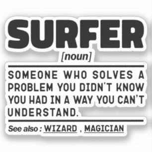 Surfer Noun Definition Beach Surfsport Aufkleber