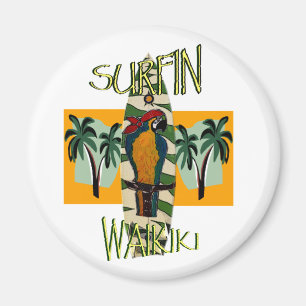 Surfer Parrot Magnet