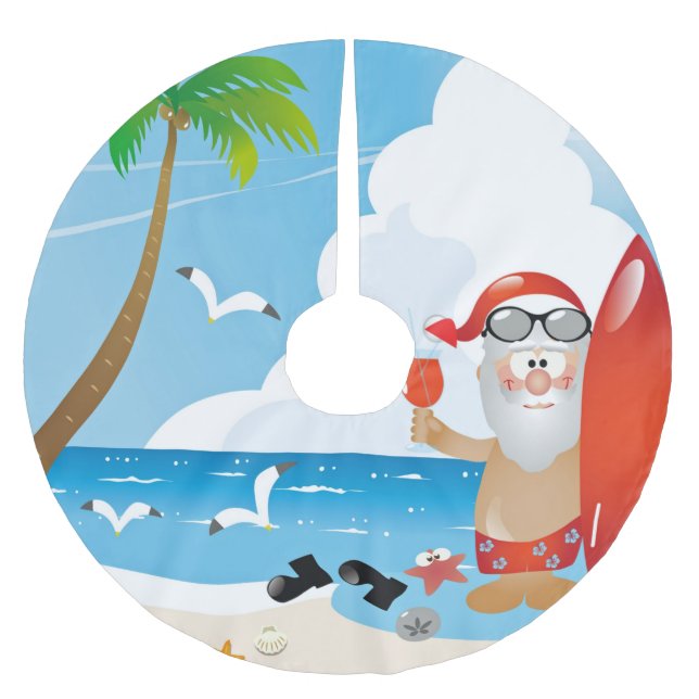 Surfer Polyester Weihnachtsbaumdecke (Vorderseite)