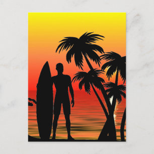 Surfer Postkarte