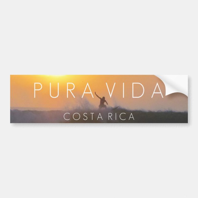 Surfer Pura Vida Costa Rica Bumper Autoaufkleber (Vorne)