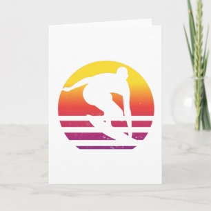 Surfer Retro Surfen Sonnenuntergang Karte