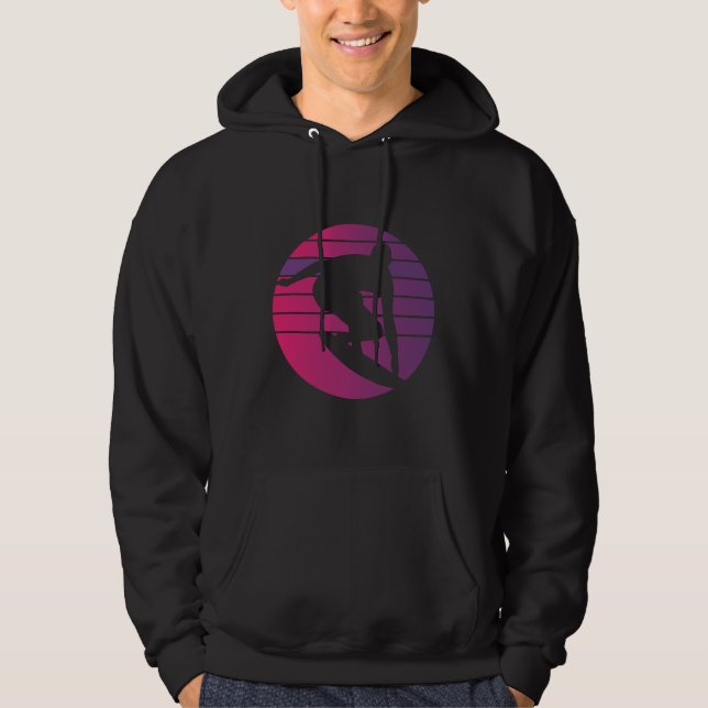 Surfer Retro Surfing Sunset Hoodie (Vorderseite)