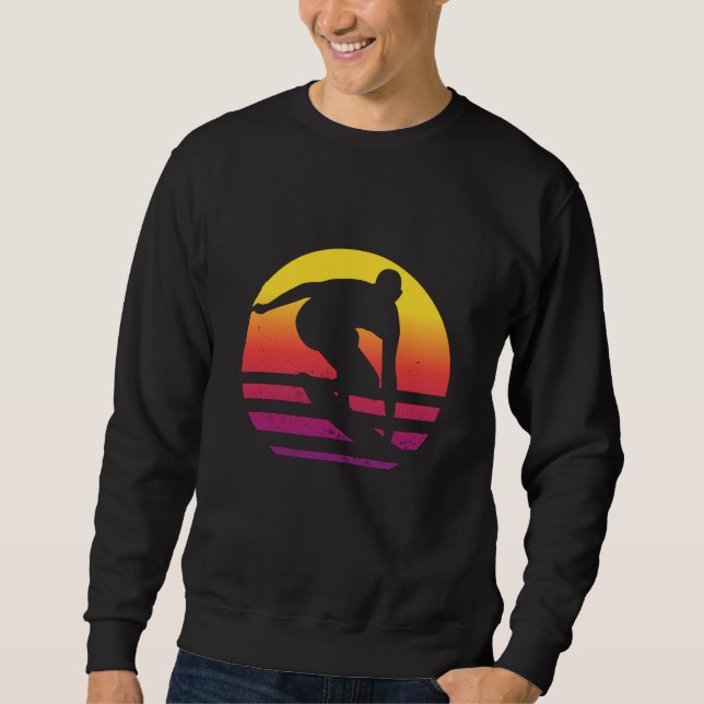 Surfer Retro Surfing Sunset Sweatshirt (Vorderseite)