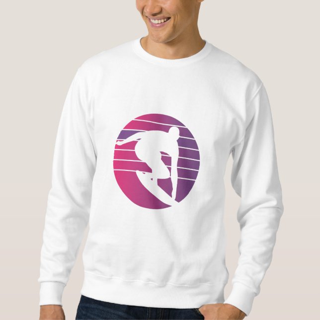 Surfer Retro Surfing Sunset Sweatshirt (Vorderseite)