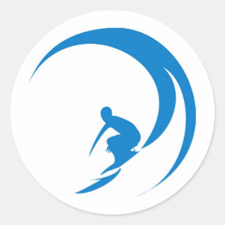 Surfer Runder Aufkleber