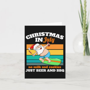 Surfer Santa Beer und Grillen Xmas Party Beach Wei Karte