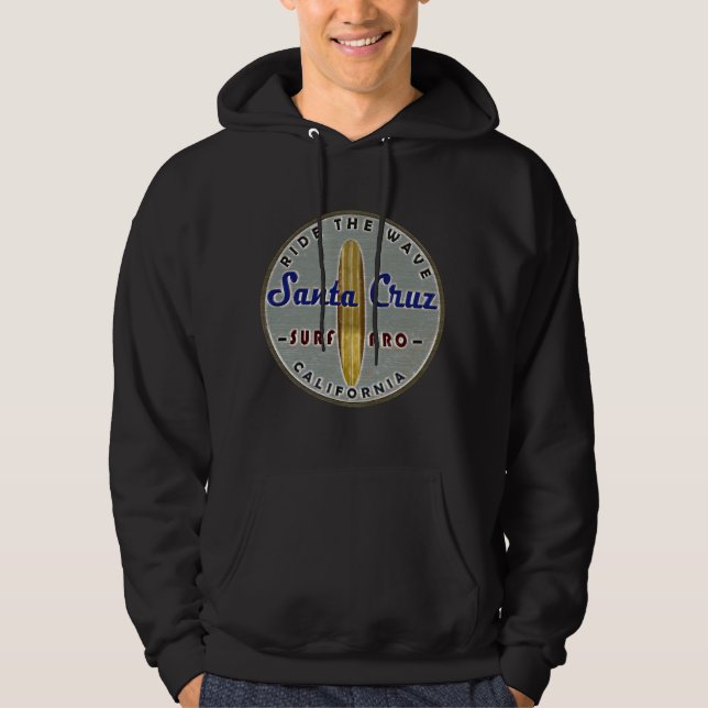 Surfer Santa Cruz Vintag Retro Not leidend Hoodie (Vorderseite)