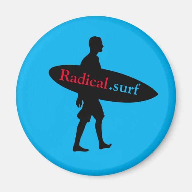 Surfer-Silhouette zeichnend mit Ihrem Board, mit Magnet (Vorne)