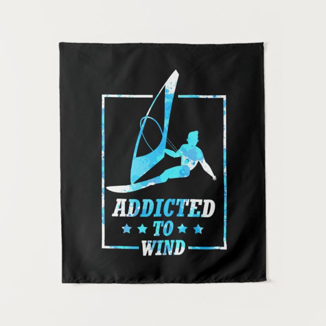 Surfer süchtig nach Wind Wandteppich (Vorderseite)