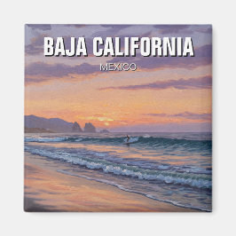Surfer Sunset Baja California Magnet
