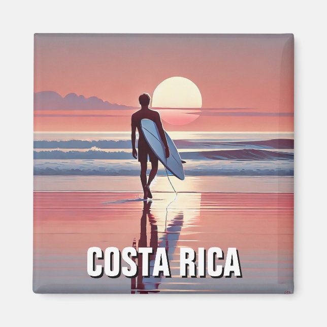 Surfer Sunset Costa Rica Magnet (Vorne)
